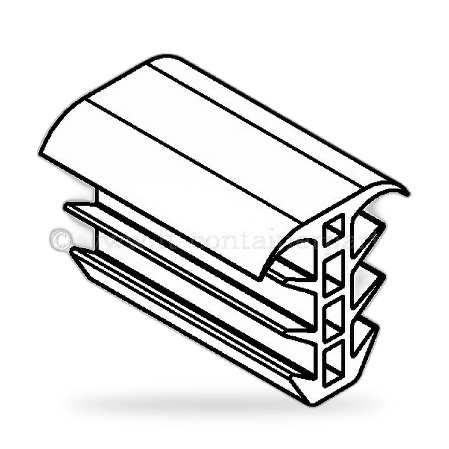 Rubber seal for container coupling points with fir tree profile