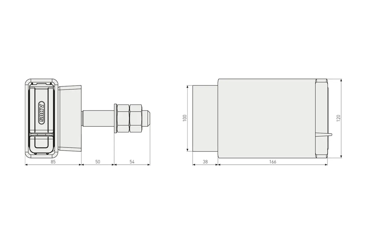 Container Lockbox ABUS ConHasp GRANIT™ 215 with ABUS Padlock GRANIT™ 37/55HB100 , view 5